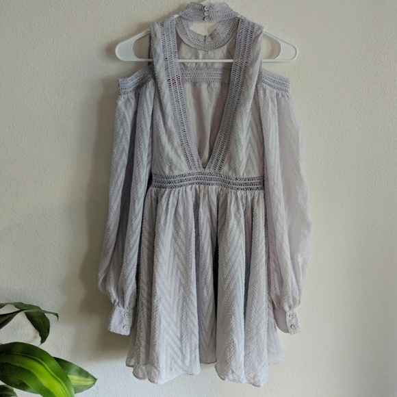 Free people Aslan Cold Shoulder Mini Dress size 2 - Picture 8 of 8